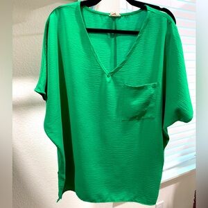 Bibi brand split hem pocketed oversized blouse size large L